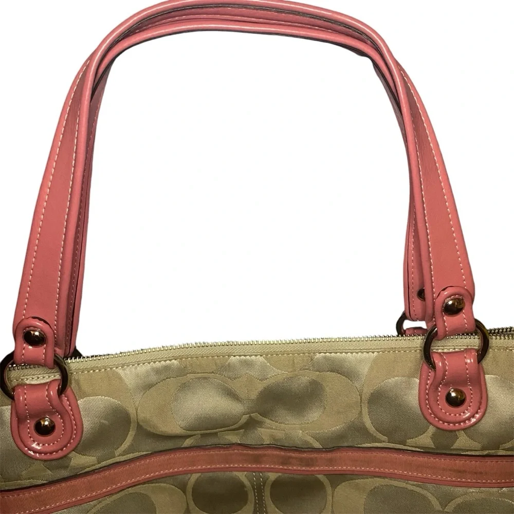 COACH POPPY SIGNATURE SATEEN GLAM TOTE